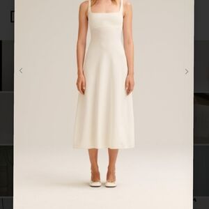 Scanlan Theodore Cream Midi Dress